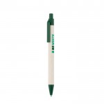 Bolígrafo de aluminio reciclado de cartones de leche tinta azul color verde oscuro imagen con logo 2