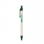 Bolígrafo de aluminio reciclado de cartones de leche tinta azul color verde oscuro imagen con logo