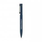 Bolígrafo de metal 60% reciclado elegante con clip y tinta azul color azul imagen con logo 3