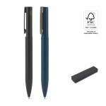 Bolígrafo de metal 60% reciclado elegante con clip y tinta azul varios colores