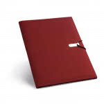 Portafolios para empresas con bloc de notas color rojo