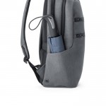 Mochila de nylon con bolsillo RFID color gris quinta vista