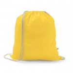 Mochila de cuerdas de algodón reciclado y poliéster 150 g/m2 color amarillo