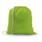 Mochila de cuerdas de algodón reciclado y poliéster 150 g/m2 color verde claro