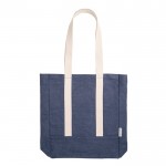 Bolsa denim con bolsillo interior y asas largas de algodón 300 g/m2 color azul primera vista