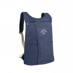 Mochila denim con bolsillos delanteros y correas 300 g/m2 color azul imagen con logo