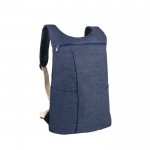 Mochila denim con bolsillos delanteros y correas 300 g/m2 color azul