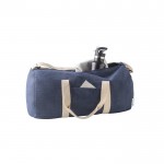 Bolsa de viaje de tela denim con asas y correa ajustable 300 g/m2 color azul tercera vista