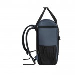 Mochila térmica 600D RPET con cintas de transporte y capacidad de 16L color azul tercera vista