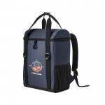 Mochila térmica 600D RPET con cintas de transporte y capacidad de 16L color azul imagen con logo