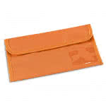 Porta documentos de viaje con ventana color naranja