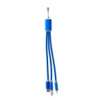 Set de cables de carga 3 en 1 con mosquetón para transporte color azul ultramarino primera vista