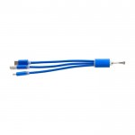 Set de cables de carga 3 en 1 con mosquetón para transporte color azul ultramarino segunda vista