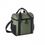 Bolsa térmica 600D RPET con compartimento principal y capacidad de 11L color verde oscuro