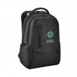Mochila impermeable de nailon reciclado y RPET 210D para PC 17'' color negro imagen con logo