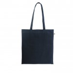 Bolsa de la compra de algodón reciclado y poliéster 150 g/m2 color azul marino