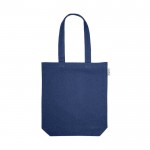 Bolsa con algodón reciclado disponible en varios colores 220 g/m2 color azul primera vista