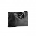 Bolsa que contiene algodón reciclado con asas largas 280 g/m2 color negro primera vista
