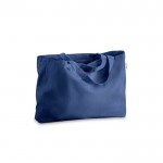 Bolsa que contiene algodón reciclado con asas largas 280 g/m2 color azul