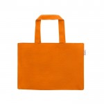 Bolsa que contiene algodón reciclado con asas largas 280 g/m2 color naranja primera vista