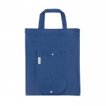 Bolsa plegable de algodón con funda incorporada 140 g/m2 color azul