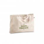 Bolsa práctica con algodón reciclado y asas largas 280 g/m2 color natural imagen con logo