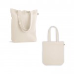 Bolsa multiusos con algodón reciclado y asas largas 220 g/m2 vista pack
