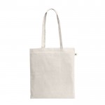 Bolsa multiusos de algodón reciclado con asas largas 180 g/m2 color natural