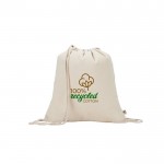 Mochila de cuerdas de algodón reciclado en color natural 180 g/m2 color natural imagen con logo