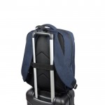 Mochila acolchada de poliéster reciclado para portátil de 15,6” color azul marino quinta vista
