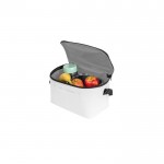 Bolsa térmica de poliéster reciclado con correa ajustable 6L color blanco cuarta vista