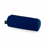 Estuche cilíndrico de fieltro reciclado con cierre de cremallera color azul