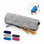 Estuche cilíndrico de fieltro reciclado con cierre de cremallera vista pack