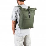 Mochila multiusos con cierre enrollable para portátil 17,3” color verde oscuro sexta vista