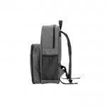 Mochila nevera para pícnic de poliéster reciclado con utensilios color gris oscuro cuarta vista