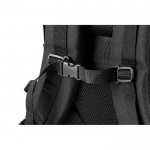 Mochila militar de poliéster reciclado con cintas e insignia color negro quinta vista
