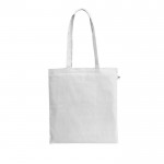 Bolsa de la compra de algodón orgánico con asas largas 140 g/m2 color blanco