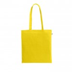 Bolsa de la compra de algodón orgánico con asas largas 140 g/m2 color amarillo