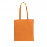 Bolsa de la compra de algodón orgánico con asas largas 140 g/m2 color naranja