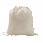 Mochila de cuerdas de algodón reciclado y poliéster 150 g/m2 color natural