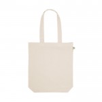 Bolsa de algodón reciclado y poliéster con asas largas 280 g/m2 color natural primera vista