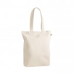 Bolsa de algodón reciclado y poliéster con asas largas 280 g/m2 color natural