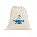 Mochila natural de cuerdas hecha íntegramente en algodón 140 g/m2 color natural imagen con logo