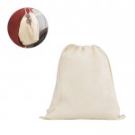 Mochila natural de cuerdas hecha íntegramente en algodón 140 g/m2 varios colores