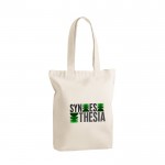 Bolsa natural de algodón para la compra con asas largas 220 g/m2 color natural imagen con logo