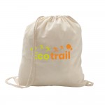 Mochila de cuerdas personalizada de algodón de 100 g/m2 Eco color madera clara imagen con logo
