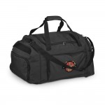 Bolsa de deporte de poliéster 300D con bandolera ajustable color negro imagen con logo