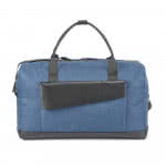 Bolsa de viaje de polipiel alta calidad color azul con impresión