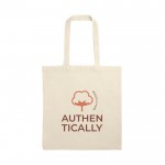 Bolsa natural versátil de algodón y poliéster con asas 140 g/m2 color natural imagen con logo