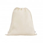 Mochila de cuerdas hecha de algodón orgánico con asas 140 g/m2 color natural